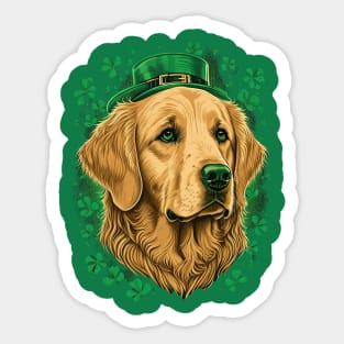 Golden Retriever St. Patrick's Day Sticker